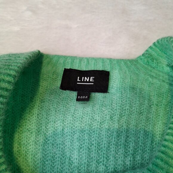 Line 100% Cashmere Sweater Sz M Crop Slouchy Preppy Boho Colorful - Picture 8 of 11